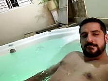 Tipsy Guys Having A Blast In The Hot Tub At Home,  Stroking And Shooting Massive Loads In The Steamy Bath