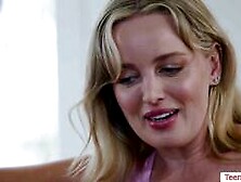 Making my busty brunette friends pussy so wet