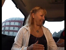 Great Blonde Gilf Banged In The Car