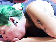 Tattoed Babe Throats Me,  I Fuck Her Ass with Creature Cock