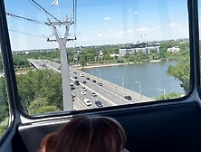 Sally Dinosaur And Verified Amateurs In Risky Public Cable Car Blowjob The Sky