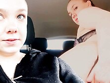 German Teen Fucks In Car! Almost Caught!