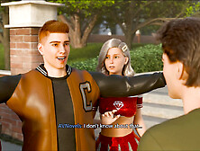 Fresh redhead beauties with big assets in this erotic visual novel gameplay