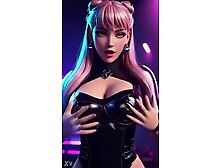 Evelynn's Hot Dance (The Ebony Eyed Peas - Boom Boom Pow) - he-he - CG Dance - AI Generated Uncensored Anime Cosplay Hawt mother