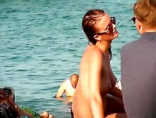 Big Natural Tits Beach Topless Video