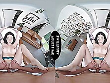 Virtual reality sex with hot babes Nathan Bronson and Charlotte Sins in steamy action