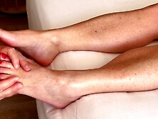 A little foot massage and sperm on toes