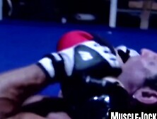 Musclejockbound. Com - Inked Hunk Choked And Dominated In A Rough Bdsm Match,  Defeated