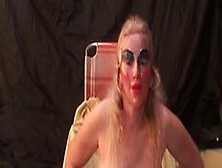 Masked Milf Dances In White Sheer Pantyhose