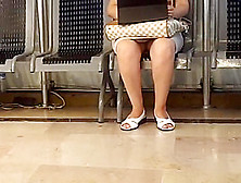 Hot Milf Open Legs Upskirt In Mall