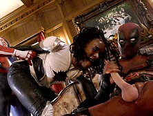 Deadpool And Spiderman Team Up To Spit Roast Ebony Ana Foxxx