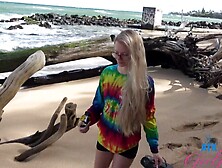 Blonde Sweetie Riley Star Has A Relaxing Day On The Beach