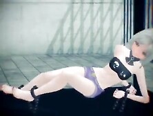 Anime girl almost drowned underwater cage