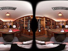 VR Bangers: Golden-haired Teen Rides a Giant Weenie in the College Principal’s Office - VR Porn