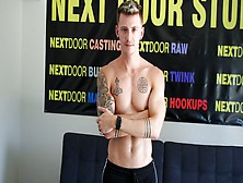 Next Door Casting - Inked Beauty Dante Foxx Jerking His Hard Dick