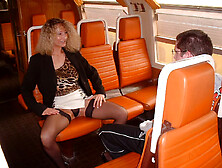 The milf shows off and the virgin of the train