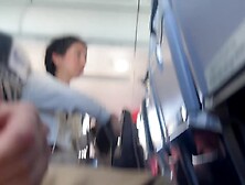 Public Wang Flashing in Airplane - Angel Brought Me To Jizz flow In two Minutes