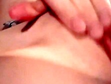 Teen webcam babe edges herself with fingertips in solo masturbation