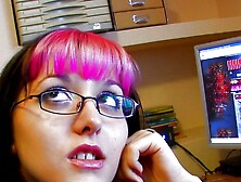 Dyed Haired Teen Poked Hard From Ass