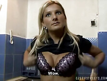 Hot Girl Working In The Bar Showing Her Boobies