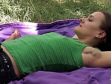 2 Slender Hippy Teen Gals with Shaggy Pussies and floppy saggy Bazookas at 1st time intensive Outdoor Lesbo Sex