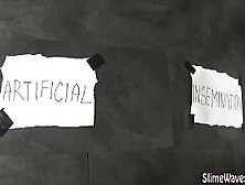 Bukkake babe gets messy