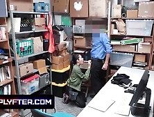 Asian Babe Jade Noir Caught Stealing And Punished By The Security Guard