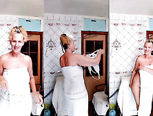 Hot Housewife Lukerya in White Lace Lingerie