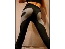 Sissy Crossdresser Strips And Shows Off Bulge In Leggings