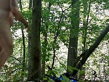 Chubby Sex Slave And His Demanding Master Are Enjoying Outdoor Banging In A Forest