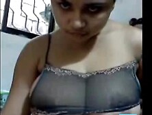 Indian Amateur Exposes Her Large Breasts On Webcam