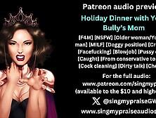 Holiday Dinner with Your Bully's Mom erotic audio preview -Performed by Singmypraise