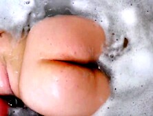 Long butt mom takes bath tub and snatch masturbation