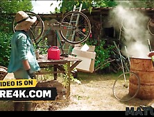 MATURE4K. Aged Czech is having enjoyment outdoors