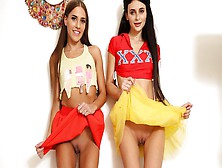 Evelin and Kate's kissing sex