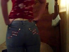 Big Butt Redhead Tries On Jeans