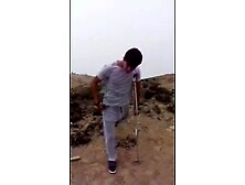 Hairy man with a Meaty Erection Outdoors