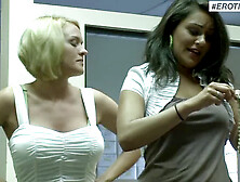 Dark-hued manmeat in a wild threeway with Krissy Lynn and Charley Chase