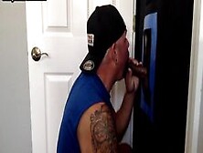 Inked Mature Sucking Off And Wanking Gloryhole Dong