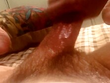 Large cum discharged after and hour of edging for thick hard lubed dick