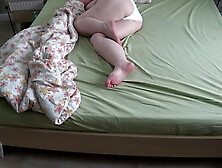 Home web-cam watches, a chubby wifey masturbates and sperm in white panties before bed. PAWG.