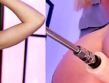 Hot Babe with Perfect Body Gives Double-View Masturbation Show