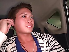 Shy Japanese Jacks Off In A Car