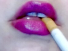 Purple Lipstick Smoking with Dark latex gloves ( FAN MOVIE ) special thanks!