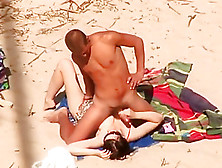 Amateur Handjob On The Beach With Big Cumshot