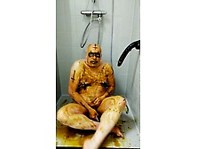 satan slave eats his own scat during enema session
