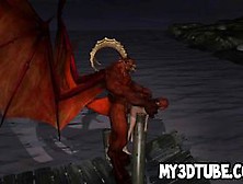 3D Redhead Gets Fucked Outdoors By A Winged Demon