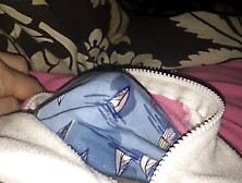 Unzipped my Onesie to Cum in my Boxers next to Girlfriend!