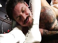 Big Boobed Fem Dom Pegging Tattooed Man Sub