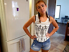 Naughty step daughter bribes stepdad for sex lesson